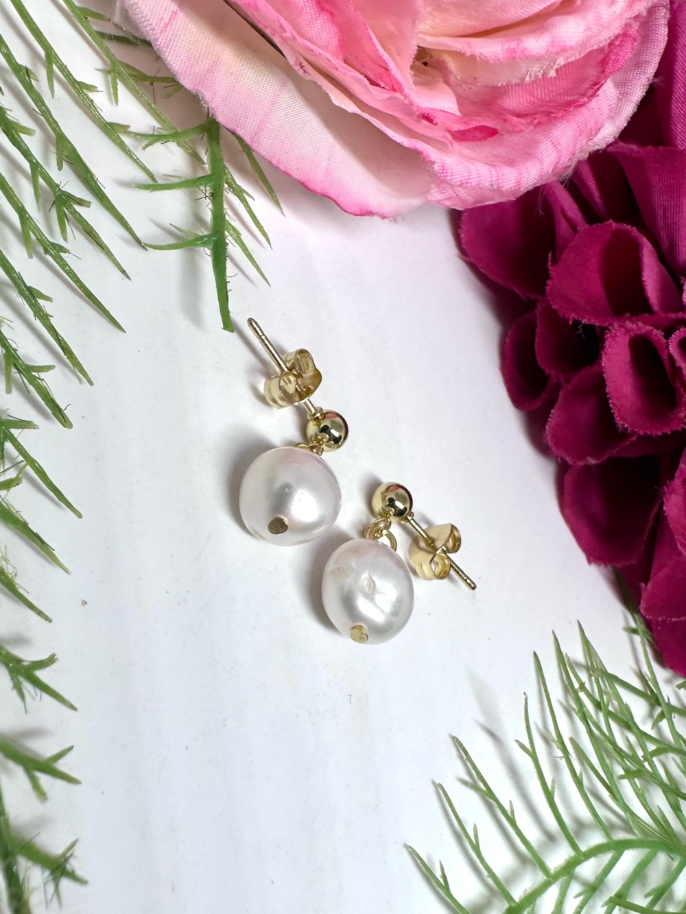 NEW⚜️Freshwater Pearl Single Drop Earrings - Picture 3 of 4